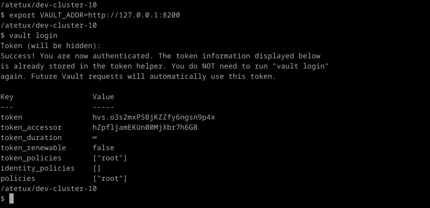 login to vault from cli