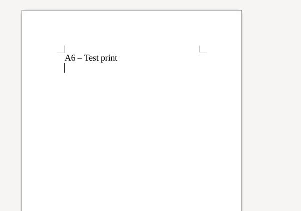 a6 test print page