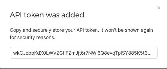 copy the api token