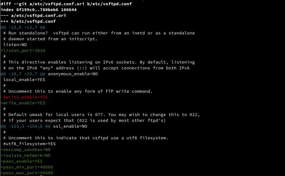 diff vsftp config