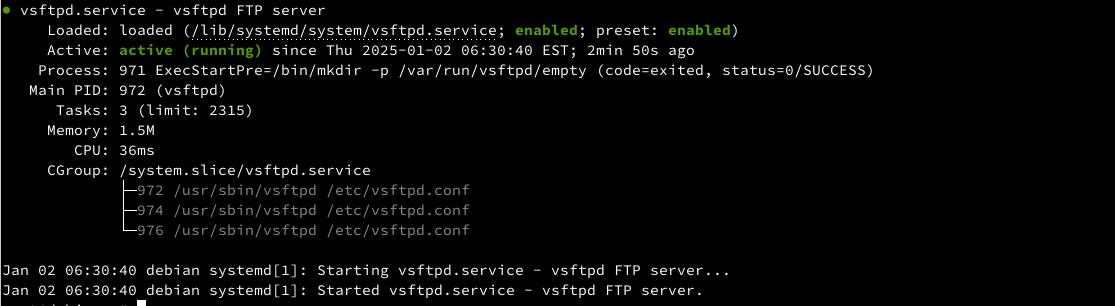 vsftpd server debian