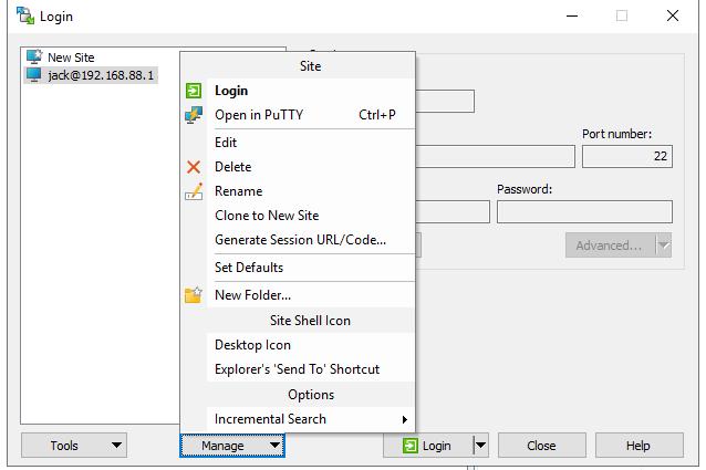 generate session url winscp